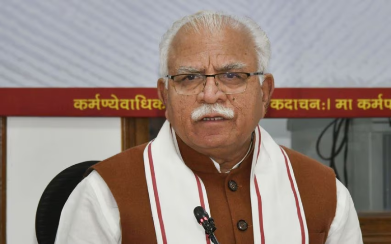 Haryana CM, ML Khattar image when he announced his resignation