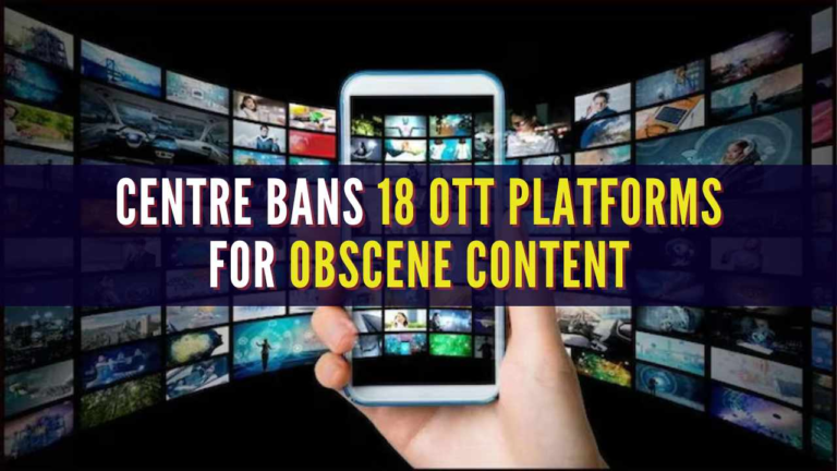 template written '18 OTT apps banned for obscene content'