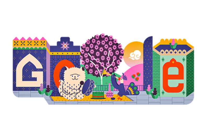 Image of Google's new doddle based on Nowruz 2024