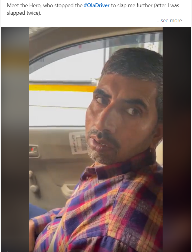 Image of Driver Who Saved Man Slapped by Ola Driver