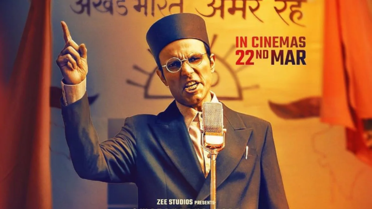 Swatantrya Veer Savarkar movie review template highlighting the release date and more.