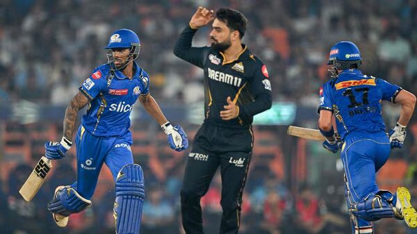 Image clicked during GT vs MI IPL 2024, when the match was ended and GT plater was enjoying the victory.