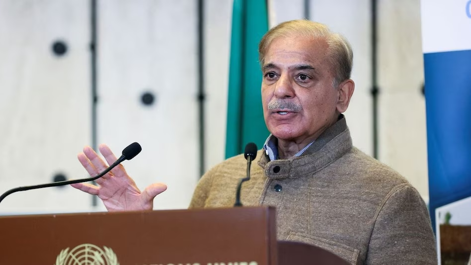 Image of Shehbaz Sharif, Pakistan new PM delivering the image after being elected.