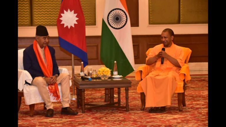 Yogi Adityanath's image displayed at a pro-monarchist rally in Nepal, sparking political debates and reactions.