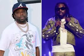 Atlanta rapper Young Scooter in two different moments—wearing a cap and t-shirt in one image and performing on stage in the other.