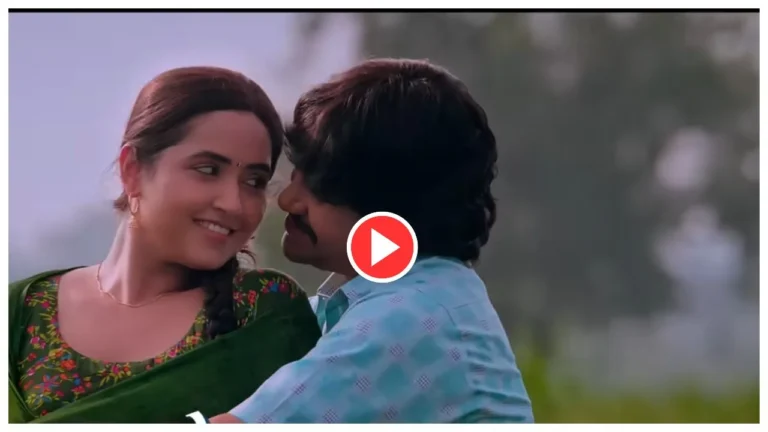 Pawan Singh and Chandni Singh in a vibrant scene from the Bhojpuri blockbuster song "Babuan".