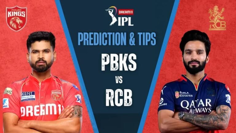 Shreyas Iyer and Rajat Patidar face off in PBKS vs RCB Dream11 IPL 2025 prediction and tips graphic