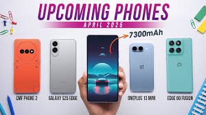 Upcoming smartphone launches in April 2025, featuring models from Samsung, Motorola, Vivo, and more.