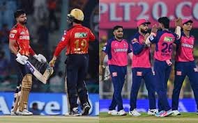 Shreyas Iyer and Sanju Samson during the toss ahead of PBKS vs RR Match 18, IPL 2025 at Mullanpur Stadium