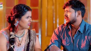 Goldy Yadav and Ujala Yadav in a vibrant scene from Bhojpuri song Khubsurat Bani