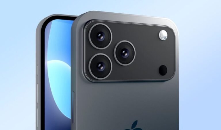 Redesigned iPhone 17 Pro rear camera panel stretching across the back of the phone