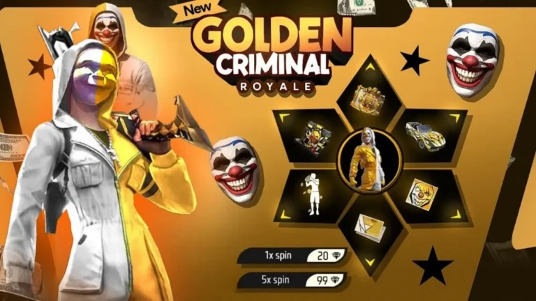 Free Fire Max Top Criminal Royale Event is LIVE! Get FREE Golden Vault Gloo Wall Skin & More!