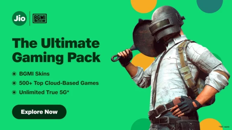 Jio Launches New Gaming Recharge Packs With Free BGMI Skins and Unlimited 5G