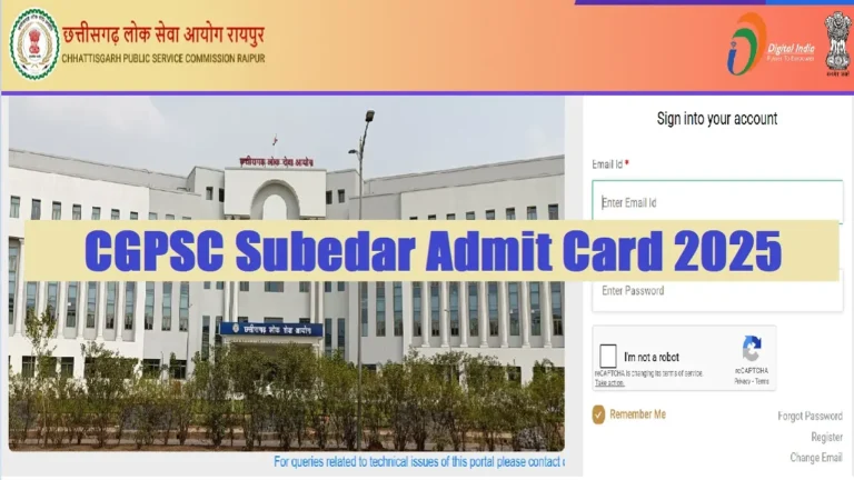 CGPSC Police Admit Card 2025 Out for Subedar, SI & Platoon Commander PET January Exams; Download Here CGPSC Police Admit Card 2025 Out for Subedar, SI & Platoon Commander PET January Exams; Download Here