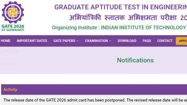 GATE 2026 Admit Card Release Deferred: IIT Guwahati to Announce New Date Soon