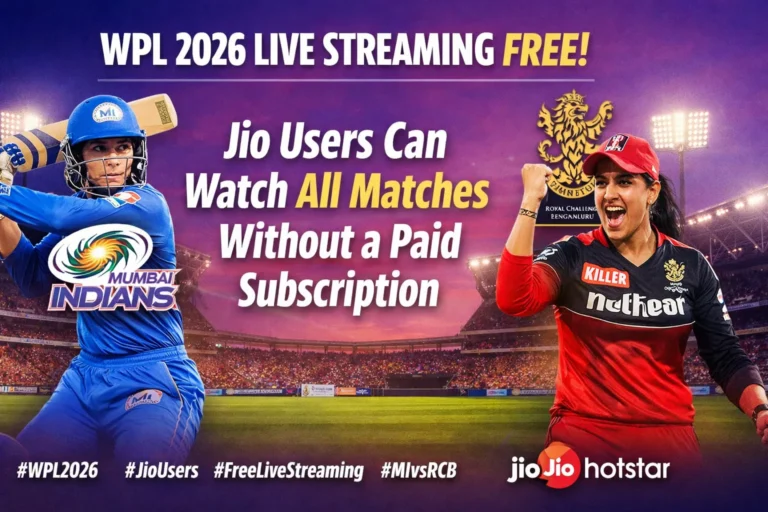 WPL 2026 Live Streaming FREE: How Jio Users Can Watch All Matches Without a Paid Subscription
