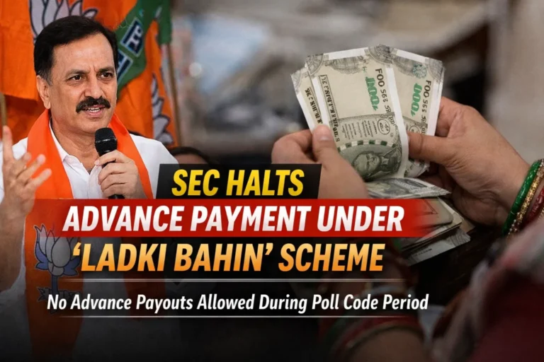 SEC Blocks Advance ‘Ladki Bahin’ Payout Ahead of Civic Polls, Citing Model Code SEC Blocks Advance ‘Ladki Bahin’ Payout Ahead of Civic Polls, Citing Model Code