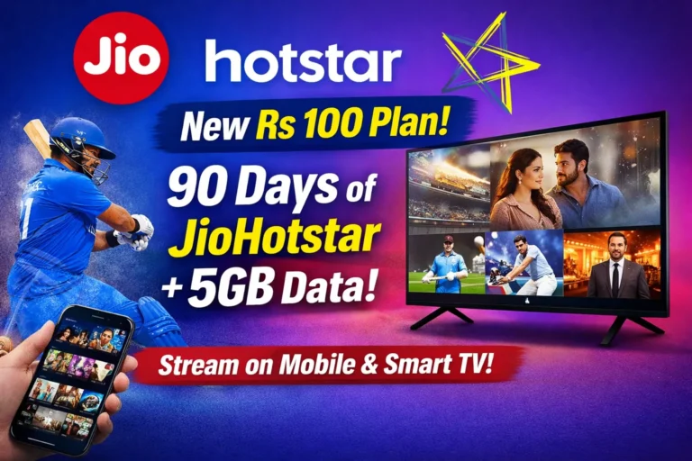 Jio launches Rs 100 plan with 90-day JioHotstar access and 5GB data for streaming fans