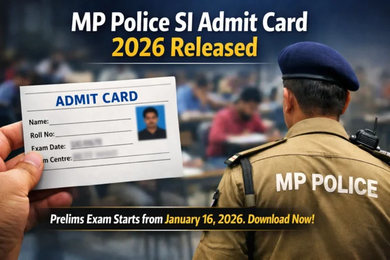 MP Police SI Admit Card 2026 Released: Direct Link, Exam Dates and Download Steps