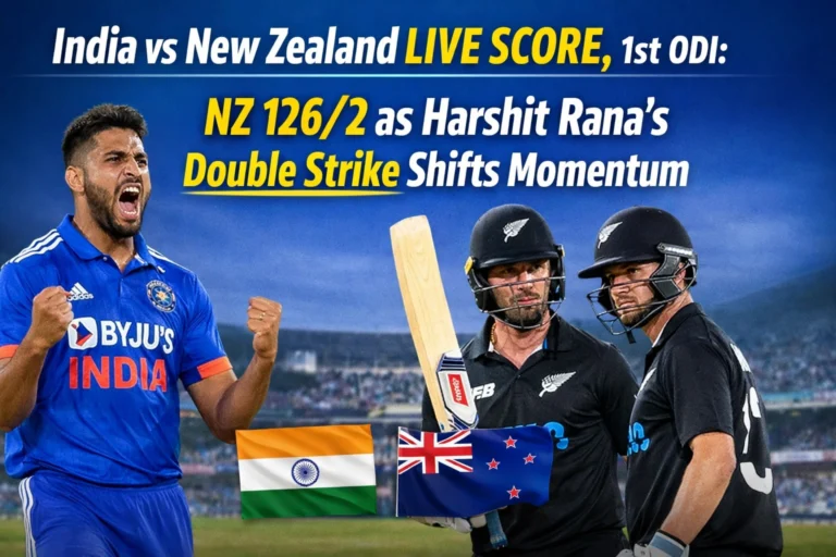 India vs New Zealand Live Score, 1st ODI: NZ 126/2 as Harshit Rana’s Double Strike Shifts Momentum