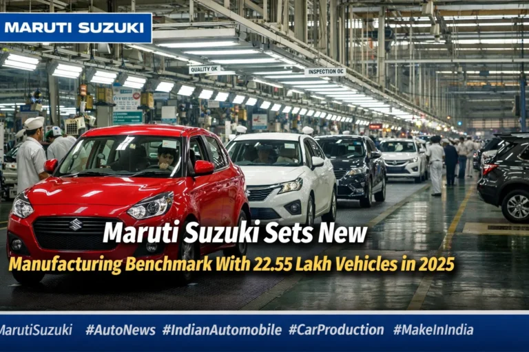 Maruti Suzuki Sets New Manufacturing Benchmark With 22.55 Lakh Vehicles in 2025