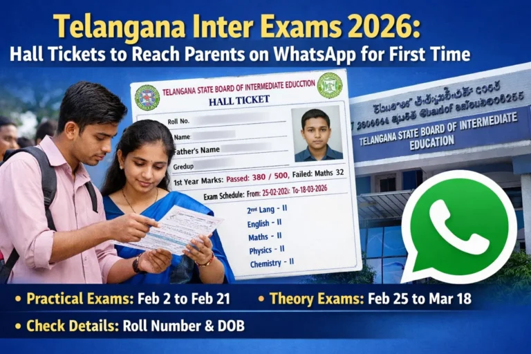 Telangana Inter Exams 2026: Hall Tickets to Reach Parents on WhatsApp for First Time