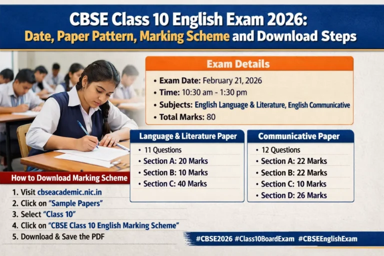 CBSE Class 10 English Exam 2026: Date, Paper Pattern, Marking Scheme and Download Steps