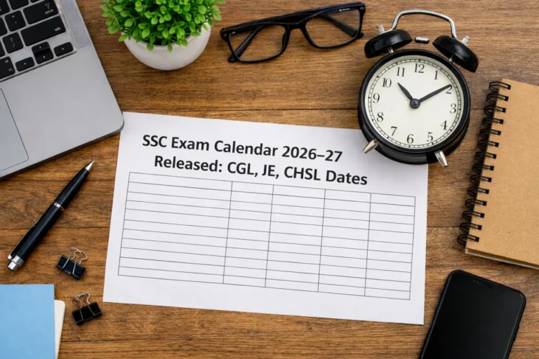 SSC Exam Calendar 2026–27 Released: CGL, JE, CHSL Dates , 1200px 675px , no image text 3 to 63 word only , google discover boost
