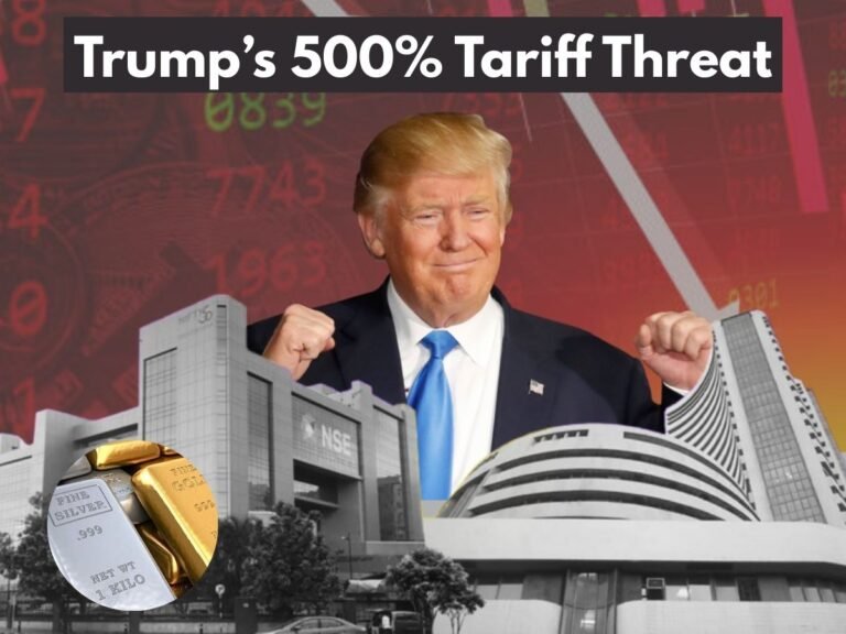 500% Tariff Threat Shakes Dalal Street: Sensex Crashes 750 Points as Trump’s Russia Move Spooks Markets