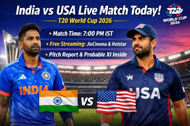 India vs USA Live Match Today: Time, Free Streaming, Pitch Report, Probable XI | T20 World Cup 2026