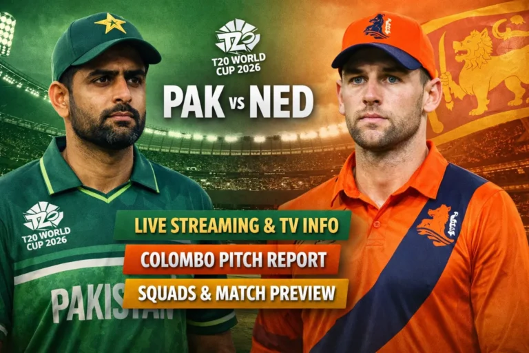 PAK vs NED T20 World Cup 2026 Live Streaming: When & Where to Watch, Colombo Pitch Report, Squads and Match Details PAK vs NED T20 World Cup 2026 Live Streaming: When & Where to Watch, Colombo Pitch Report, Squads and Match Details