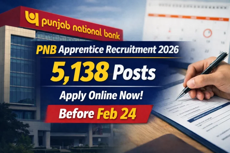 PNB Apprentice Recruitment 2026 Opens for 5,138 Posts, Apply Online Before Feb 24