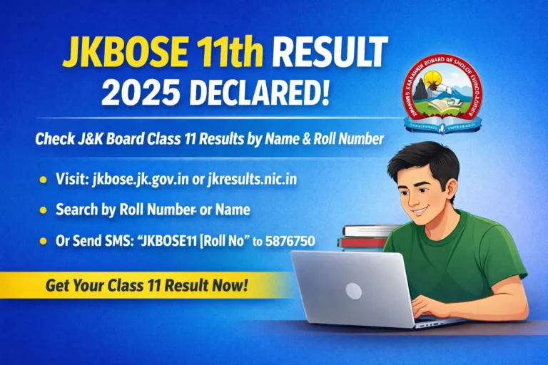 JKBOSE 11th Result 2025 Declared: How to Check J&K Board Class 11 Results by Name and Roll Number
