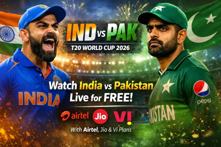 IND vs PAK T20 World Cup 2026: Watch India vs Pakistan Live for Free with These Airtel, Jio and Vi Plans