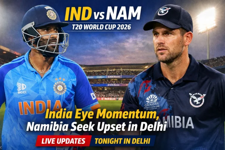 IND vs NAM LIVE Updates: India Eye Momentum, Namibia Seek Upset in Delhi