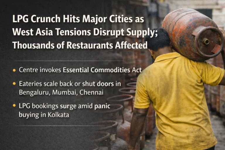 LPG Crunch Hits Major Cities as West Asia Tensions Disrupt Supply; Thousands of Restaurants Affected