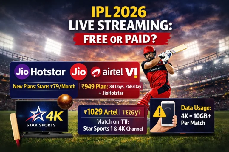 IPL 2026 Live Streaming: Free or Paid? JioHotstar Plans, Jio, Airtel, Vi Offers Explained
