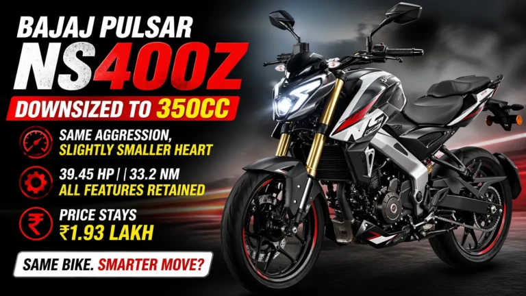 Bajaj Pulsar NS400Z Downsized to 350cc: Same Aggression, Slightly Smaller Heart, Price Stays ₹1.93 Lakh , 1200px 675px , image text 3 to 63 word only , google discover boost
