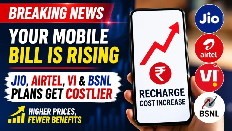 Your Mobile Bill Is Rising: Jio, Airtel, Vi & BSNL Plans Get Costlier