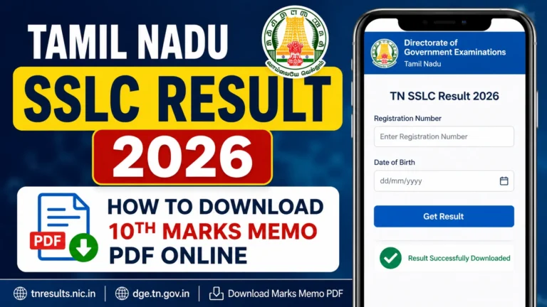 Tamil Nadu SSLC Result 2026 Live: How to Download 10th Marks Memo PDF Online